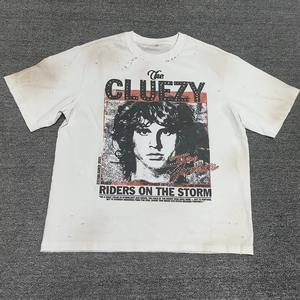 2025 Boxy Fit T-shirt Pro Club poids lourd surdimensionné impression personnalisée plaine unisexe O cou T-shirt - Product Image 1