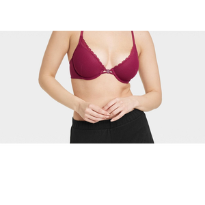 Auden Women's Pink Racerback <b>Bra</b> Lightly Lined Size 38D <b>Thin</b> & Breathable Push-up Wire-Free Adjustable & Padded Hooks Closure - Product Image 3