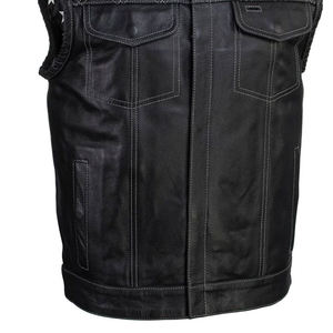 เสื้อกั๊กหนังสำหรับผู้ชายชุดแข่งรถหนังแฟชั่นสำหรับใช้กลางแจ้งชุดขี่มอเตอร์ไซค์ - Product Image 6