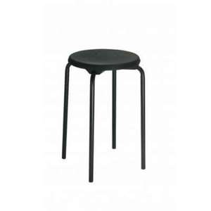 Sgabello impilabile nero struttura in acciaio altezza seduta 500 mm - Product Image 1