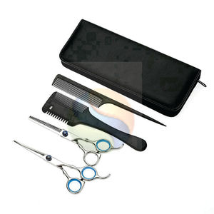 Kit de ciseaux de coiffure professionnel léger, édition premium noir et bleu, ultra-affûté, pour salon de coiffure - Product Image 5