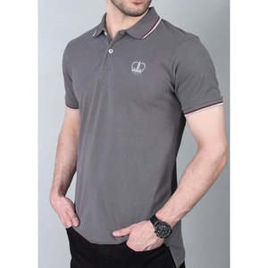 Polo de Manga Corta Elástica Philip para Hombre de Unze London, Cómodo, Tejido de Alta Calidad, Bordado, Sólido, Transpirable, Tallas XL a 6XL - Product Image 4