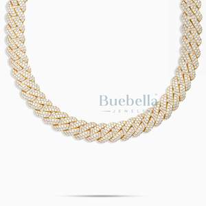 Promoción precio de fábrica Hip Hop joyería 15mm sólido 925 plata esterlina 18K chapado en oro VVS Iced Out Moissanite cadena de eslabones cubanos - Product Image 5