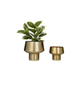 Jardinière en métal doré de forme ronde avec support amovible en métal doré pour la maison salon intérieur balcon jardin décor jardinière en métal - Product Image 5
