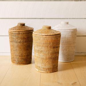 Rattan laundry <b>hamper</b> basket bins with cloth liner top selling storage bin <b>hampers</b> producer supply - Product Image 3