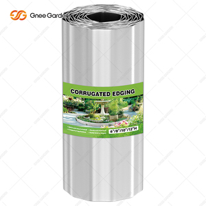 Kit de Bordeado de Jardín de Acero Laminado en Frío Plateado de 12'*10' en Rollo, Diseño de Borde de Césped sin Excavación - Product Image 2