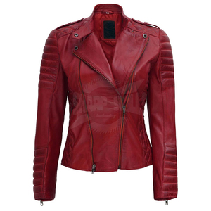 Meilleur prix Veste en cuir confortable à col montant pour femme respirante et teinte unie pour le traitement tricoté en hiver - Product Image 1
