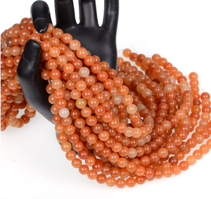 Perles de pierre, perles d'aventurine rouge, brin de perles, bijoux en pierre, pierre précieuse lisse, collier de guérison, cristal naturel, grossiste - Product Image 5