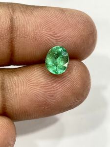 Pierre précieuse naturelle de forme ovale en vrac, émeraude de Zambie de 1,65 ct, taille 8x6x5mm pour la fabrication de bijoux traités thermiquement - Product Image 4