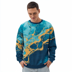 Sweat-shirts en molleton blanc à épaules tombantes pour hommes, coupe ample, col rond, molleton épais, sweat-shirts de jogging pour hommes, sweat-shirt de plein air pour hommes - Product Image 6