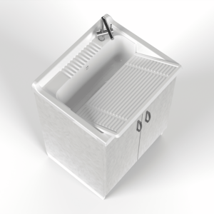 Mongardi Manhattan Smart Armoire à linge en mélamine avec kit de vidange d'évier en PP Taille L60 X L50 X H85 cm Caractéristique de séchage incluse - Product Image 2