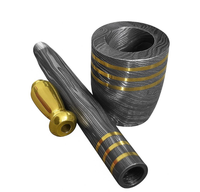 Pipe à fumer réutilisable en acier Damas traditionnel fait main Jexmoo, avec étui en cuir, cadeau pour papa, mari