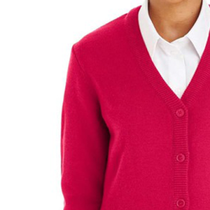 <b>Women's</b> Winter Knit <b>Cardigan</b> <b>with</b> V-Neck and Long Sleeves Button-up Design for Casual Wear Front Logo - Product Image 3