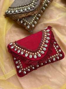 กระเป๋าคลัทช์ปักลายสไตล์โบฮีเมียนกระเป๋าถือดีไซน์แฟนซีซับในงานเลี้ยงตอนเย็นงานแต่งงาน - Product Image 4