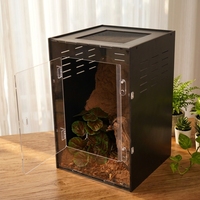 Cages pour animaux de compagnie en acrylique transparent moderne sur mesure OEM 12*12*18, maisons pour gargoyle, gecko, vivarium, habitat, terrarium, boîte d'enclos pour reptiles