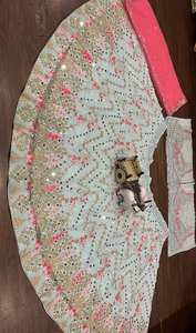 Lehenga Choli de Fiesta para Mujer, Diseño de Alta Calidad, Georgette Sintética con Bordado de Lentejuelas y Espejo, por FabZone - Product Image 5