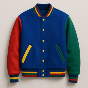 High Quality Men's Formal Varsity <b>Jacket</b> Custom Logo Embroidery Wholesale OEM Winter Wool Leather Custom Color Unisex <b>Plus</b> <b>Size</b> - Product Image 4