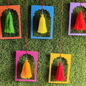 10 Uds. Borlas de estilo marco (7*11 pulgadas) colgantes para decoración de bodas indias y fondos productos de decoración de eventos étnicos a granel - Product Image 1