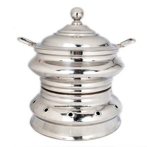 Plat à chafing rond en acier inoxydable de qualité supérieure avec couvercle, idéal pour les événements de restauration, les fêtes, les mariages, les buffets, durable et élégant - Product Image 5