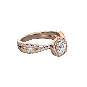 Anillo Brillante de Oro de 9K para Mujer con Diamante Cultivado en Laboratorio de Corte Redondo Estilo Solitario - Product Image 4