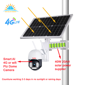 Super precio 4G WIFI 5MP PTZ batería <span class=keywords><strong>de</strong></span> Panel Solar 40W 20ah sistema <span class=keywords><strong>de</strong></span> <span class=keywords><strong>seguridad</strong></span> Solar inalámbrico al aire libre Cámara CCTV con seguimiento humano - Product Image 3