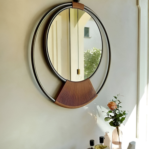 Decoración de pared de espejo redondo dorado de Metal asequible, diseño elegante para mejorar el estilo de su hogar, perfecto para cualquier habitación - Product Image 2