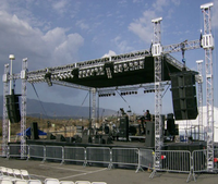 Structure de scène modulaire en aluminium blanc personnalisable à 4 points, capacité de charge 600 kg, pour éclairage et événements, idéale pour les concerts