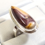 Plata de Ley 925 boda encantador mookaite jaspe 925 plata esterlina estampada anillos de alta pulido anillos de joyería para mujeres - Product Image 3