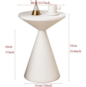 Cone Design Table d'appoint en métal Table d'appoint moderne avec 2 couleurs Idéal pour le salon Chambre Balcon Fenêtres Belle idée cadeau - Product Image 4