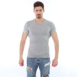 Camiseta lisa en blanco de algodón de manga corta de viscosa ajustada logotipo OEM diseño personalizado para hombre - Product Image 3