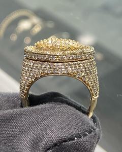 Bague de fiançailles hip-hop pour homme en argent sterling 925, sertie de moissanite VVS de 7,00 carats, or blanc, pavé, coupe baguette - Product Image 5