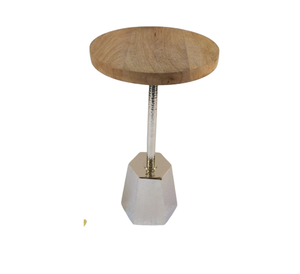 โต๊ะคอนโซลด้านข้างทำจากไม้ด้านบนทำจากโลหะพร้อมฐานไม้โต๊ะส่วนกลางสำหรับตกแต่งห้องนั่งเล่นเฟอร์นิเจอร์ - Product Image 2