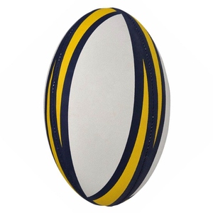Ballon de rugby en caoutchouc durable fabriqué au Pakistan Taille officielle 5 Poignée en cuir PU Impression personnalisée Entraînement Match Enfants Adultes Vente en gros OEM - Product Image 6