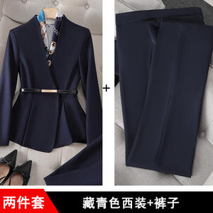 <span class=keywords><strong>S</strong></span>-4XL Set di abiti neri rosa primavera autunno Set di abbigliamento da lavoro per Host alto Set di Blazer e pantaloni professionali da donna - Product Image 3