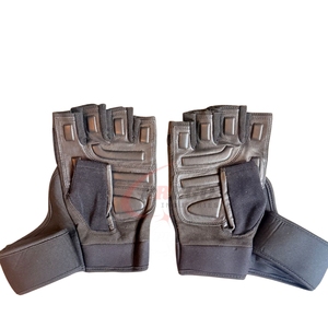 Guantes de Gimnasio de Cuero Premium, Medios Dedos, con Soporte para Muñeca, para Levantamiento de Pesas, Entrenamiento Físico, Logotipo Personalizado OEM - Product Image 4