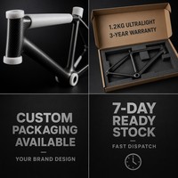 Cadre de VTT en fibre de carbone 1,2 kg 29er Hardtail avec passage interne des câbles, axe traversant, logo OEM personnalisé, fourniture directe usine