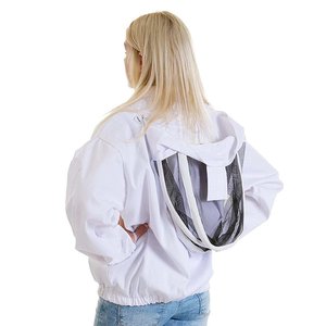 Chaqueta de abeja de algodón transpirable Premium para apicultor antiestática con velo redondo - Product Image 2
