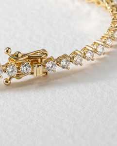 Pulsera de tenis de lujo con diamantes cultivados en laboratorio, corte redondo de 3 mm, joyería fina ecológica para mujer, venta al por mayor OEM - Product Image 2