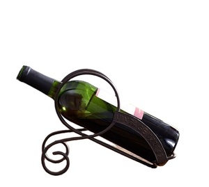 Support à vin individuel en fer forgé sur mesure, présentoir de table en métal vintage pour bar et maison - Product Image 1