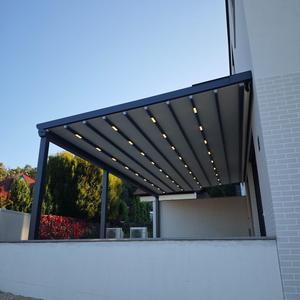 Pergola Moderne Écologique Rétractable en Alliage d'Aluminium Platin Bioclimatique Imperméable Anti-Rongeurs avec Revêtement Poudré - Product Image 1