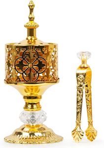 Pot Bukhoor moderne en métal orné LuxeGold pour parfum-Diffuseur aromatique élégant, durable et luxueux pour la décoration de la maison et du bureau - Product Image 3