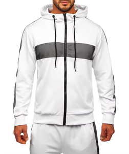 ชุดแทรคสูทสตรีทแวร์ผู้ชาย เสื้อแจ็คเก็ตซิปเต็มตัว ฮู้ดดี้ ชุดวอร์ม กางเกงวิ่งออกกำลังกาย มีกระเป๋าข้าง ผ้าฝ้าย 100% - Product Image 2