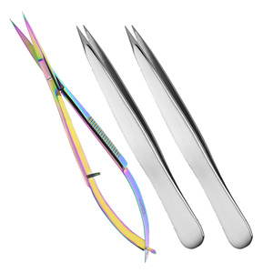 Pince à sourcils en acier inoxydable de qualité professionnelle éclats pointe pince à épiler ciseaux à ressort pour les soins professionnels de la peau - Product Image 6