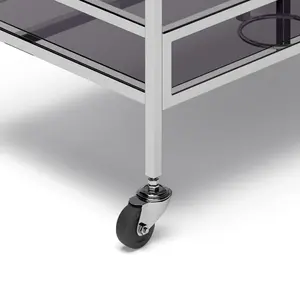 Carrito de Exhibición de Hierro Hecho a Mano de 3 Niveles para Comercio Minorista, Carrito de Servicio de Metal Chapado en Oro de Zahid Exports, Chapado Seguro - Product Image 3