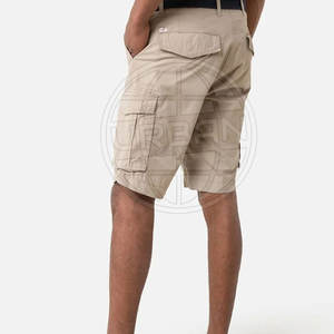 Marque privée Short cargo sportif pour homme 100% coton avec taille élastique et multi-poches de couleur unie à vendre - Product Image 5