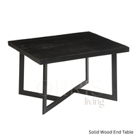 Table basse en bois de manguier noir de qualité supérieure, fabriquée à la main, en bois massif, avec un cadre en fer moderne, élégante et durable, pour le salon