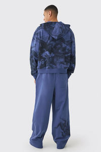 ชุดวอร์มดีไซน์ใหม่ล่าสุด ผ้าฝ้าย 100% กางเกงทรงสแตกและเสื้อฮู้ดซิป พิมพ์ลายซับลิเมชั่น ชุดวอร์มโอเวอร์ไซส์สำหรับฤดูหนาว สำหรับผู้ชาย - Product Image 2