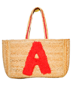 Large Capacity Bohemian Jute Tote <b>Bag</b> Women <b>Initial</b> DIY Embroidered Eco-friendly Handcrafted Messenger Shoulder Open Customized - Product Image 1
