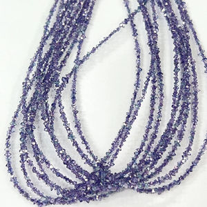 Cuentas de Cuarzo Herkimar con Recubrimiento de Diamante, Color Tanzanita Oscuro Natural, Calidad AAA, Tamaño 2-3 mm - Product Image 1