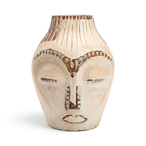 Mini Maceta de Terracota con Orificio de Drenaje, Diseño Rústico con Cara de Indiana, para Jardinería y Decoración del Hogar - Product Image 1